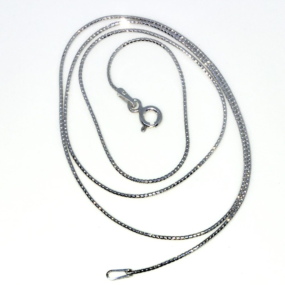 white gold on silver plain Snake Chain Necklace